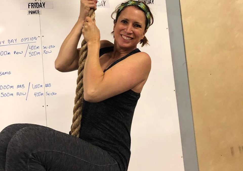 Rope climbing at CrossFit Recursive